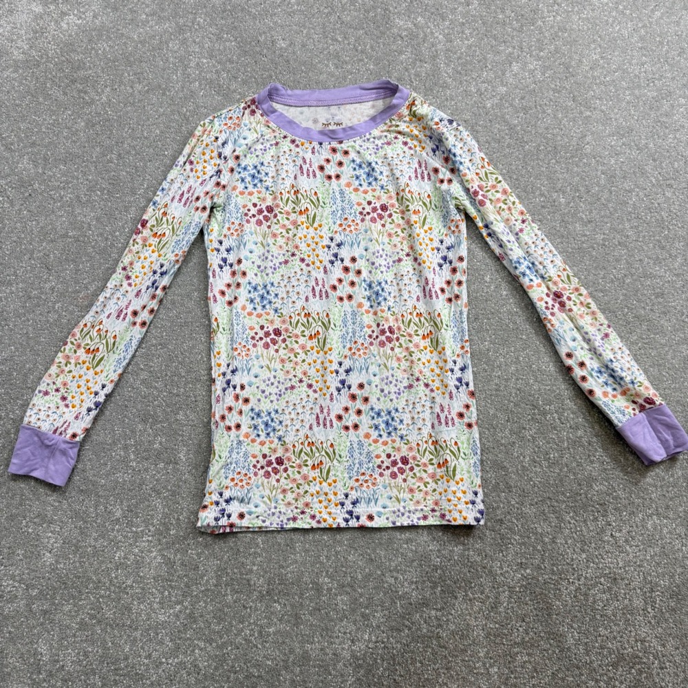 Little Sleepies Flower Fields Bamboo Pajama Set Purple Floral  Girls 7/8 Cottage - Picture 5 of 16